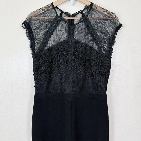 Harlyn Womens  Size Medium Black Lace Illusion Jumpsuit - Picture 4 of 15
